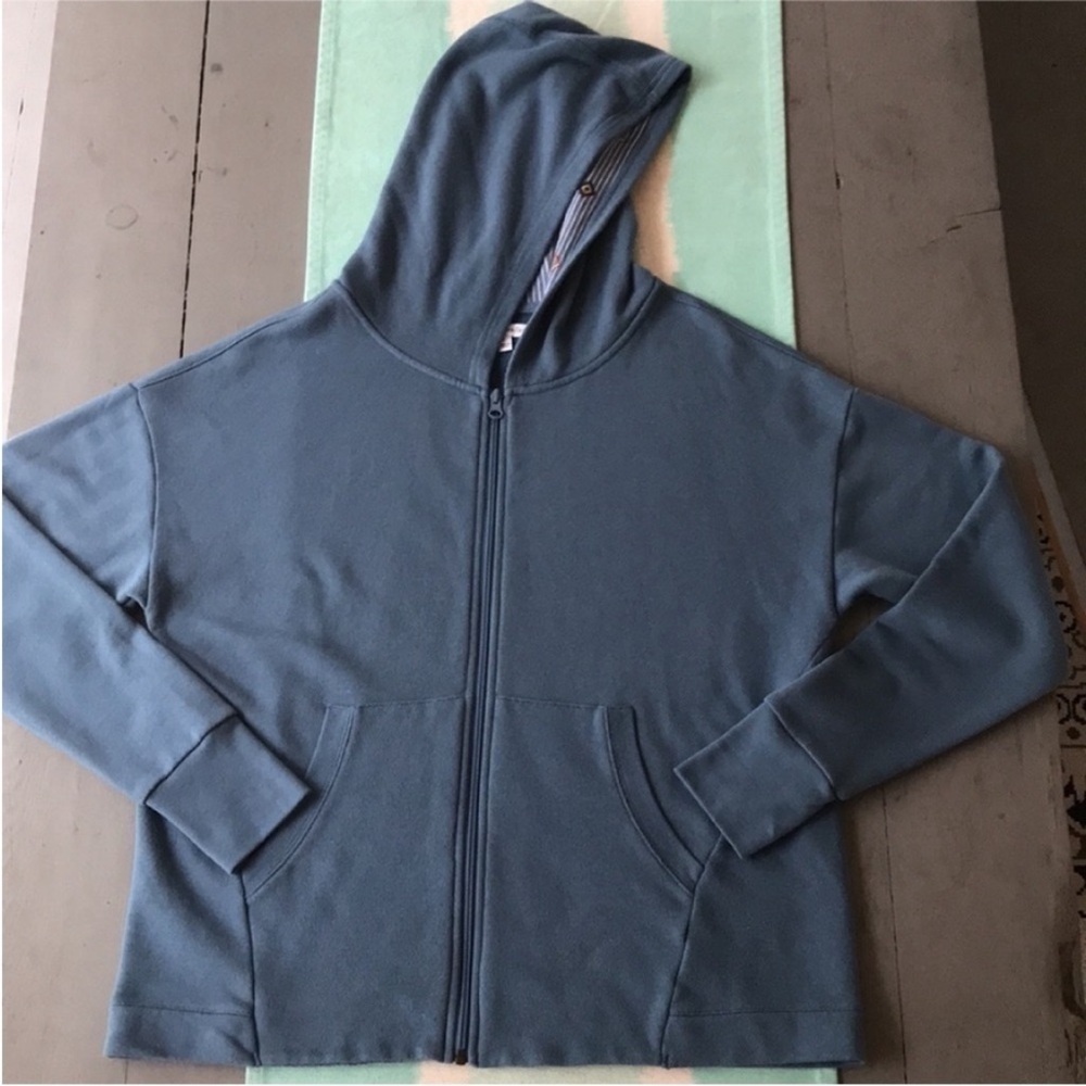 Vera Bradley Blue Zip Hoodie Jacket Thumbhole Cotton Blend Large - Picture 9 of 14